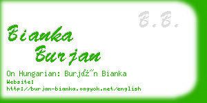 bianka burjan business card